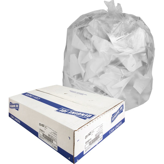 Genuine Joe Clear Trash Can Liners - Small Size - 16 gal Capacity - 33" Length x 24" Width x 0.60 mil (15 Micron) Thickness - Low Density - Clear - 500/Box - 1 Carton