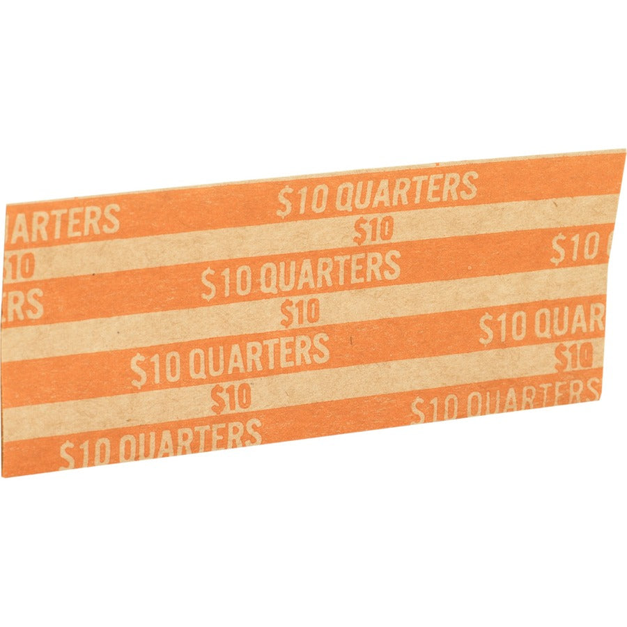 Sparco Flat Coin Wrappers - 1000 Wrap(s) - Total $10 in 40 Coins of 25� Denomination - 60 lb Basis Weight - Kraft - Orange - 1000 / Pack