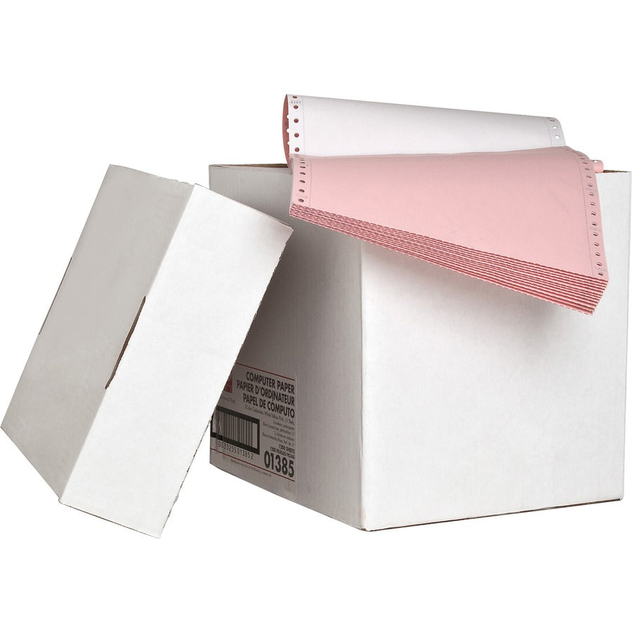 Sparco 3-part Computer Paper - Letter - 8 1/2" x 11" - 15 lb Basis Weight - Perforated - Assorted - 1200 / Carton