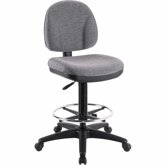 Lorell Millenia Series Adjustable Task Stool with Back - Gray Seat Color - Gray - 1 Each
