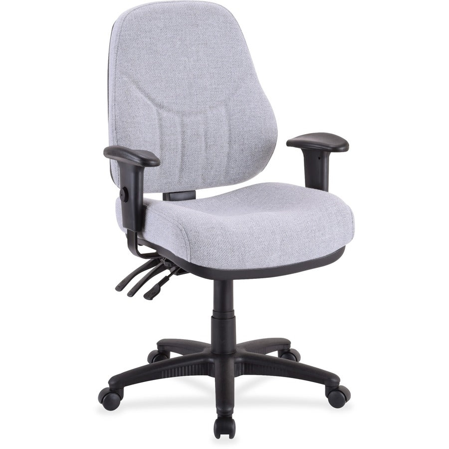 Lorell Bailey High-Back Multi-Task Chair - Gray Seat Color - Acrylic Seat Material - Black Frame Color - 1 Each