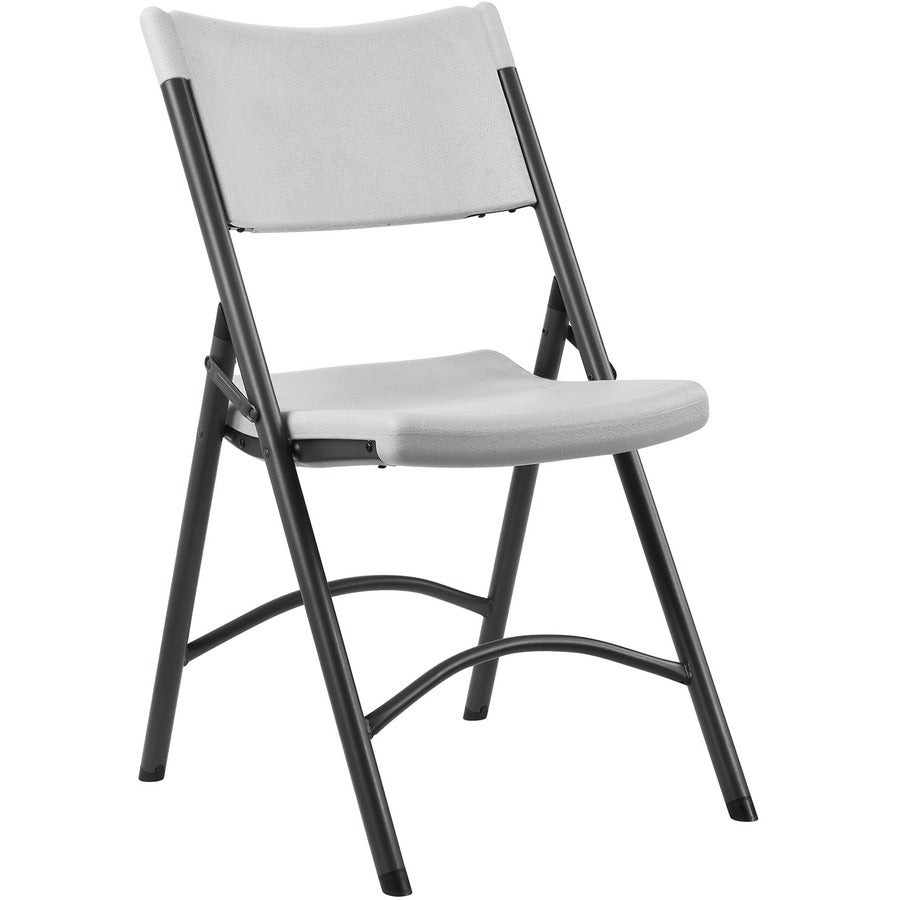 Lorell Heavy-duty Blow-Molded Folding Chairs - Light Gray Seat Color - Polyethylene Seat Material - Light Gray Back Color - Polyethylene Back Material - Dark Gray Frame Color - Steel Frame Material - Steel, Polyethylene - 4 / Carton
