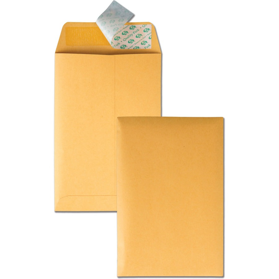 Quality Park 6 x 9 Catalog Mailing Envelopes with Redi-Strip&reg, Self-Seal Closure - Catalog - 6" Width x 9" Length - 28 lb - Peel & Seal - Kraft - 100 / Box