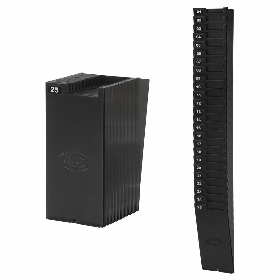 Lathem 25-Pocket Expandable Time Card Rack - 25 Pocket(s) - 33.50" Height x 4.50" Width x 2.25" Depth - Black - Plastic - 1 Each