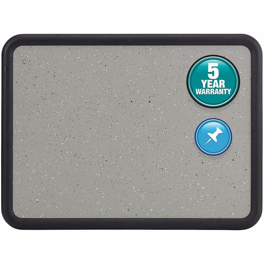 Quartet Contour Bulletin Board - 24" Board Height x 36" Board Width - Faux Granite Surface - Self-healing, Durable - Black Frame - 1 Each