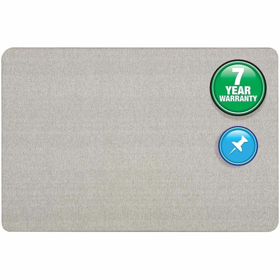 Quartet Oval Office Bulletin Board - 36" Board Height x 48" Board Width - Gray Fabric Surface - Frameless, Flexible - Gray Frame - 1 Each