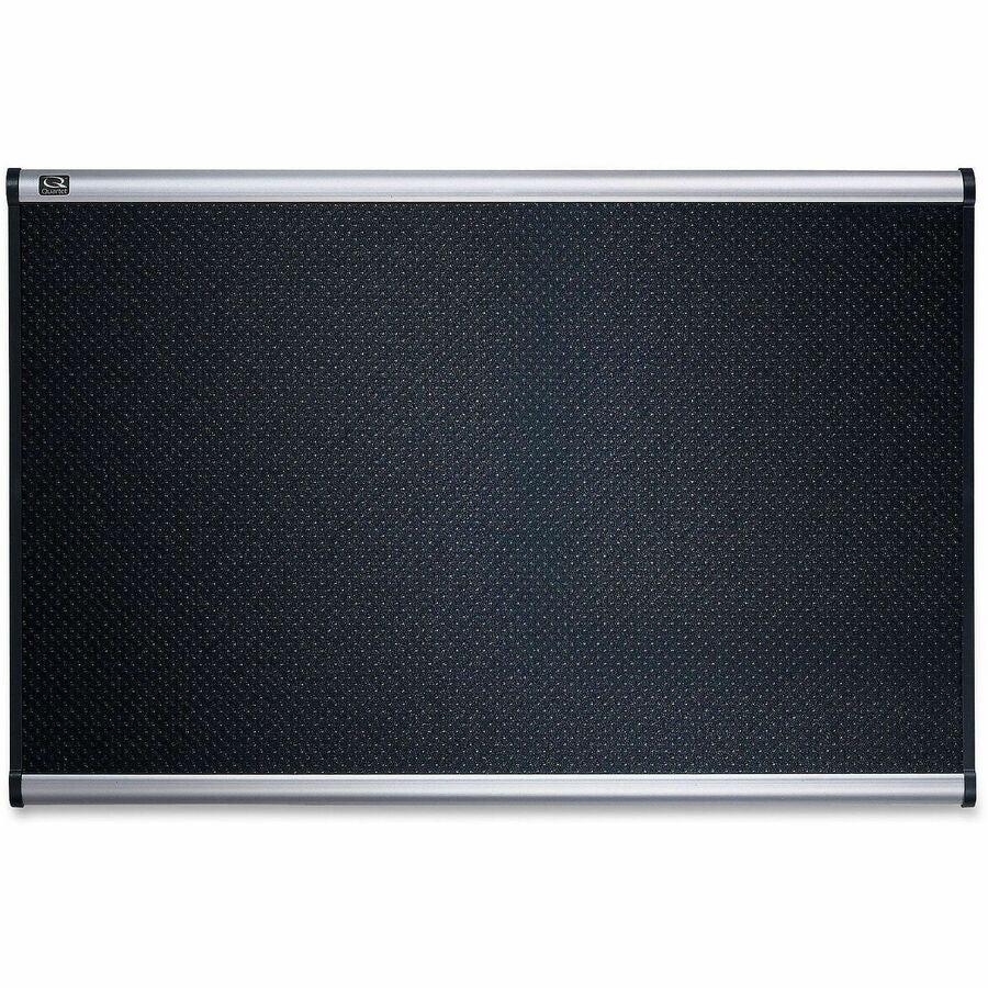 Quartet Prestige Embossed Bulletin Board - 24" Board Height x 36" Board Width - Black Foam Surface - Self-healing - Silver Aluminum Frame - 1 Each