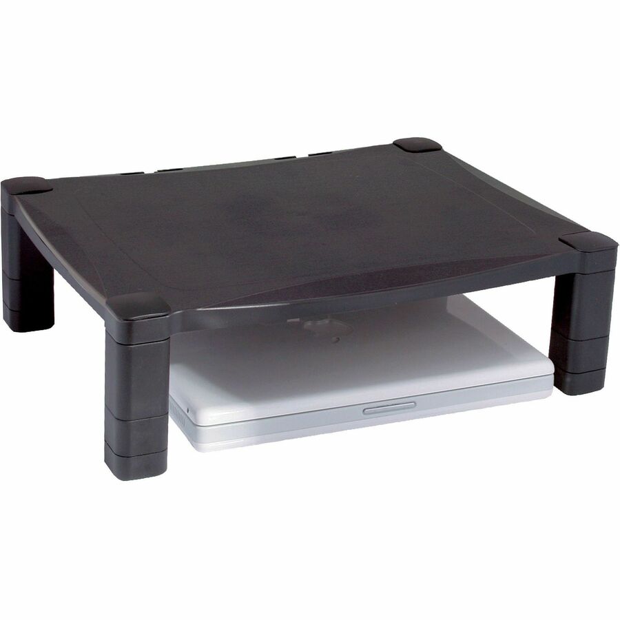 Kantek Single-Level Height-Adjustable Monitor Stand - 60 lb Load Capacity - Flat Panel Display Type Supported - 6" Width x 13" Depth - Black