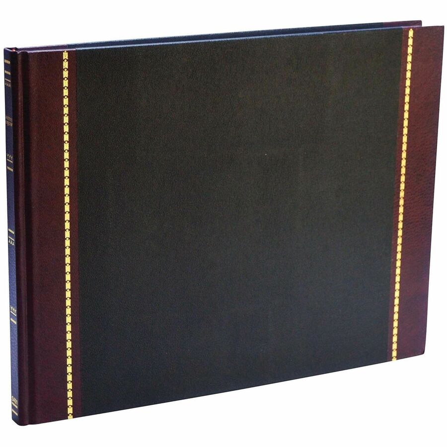 Wilson Jones Visitors Register Book - 104 Sheet(s) - Letter - 12.25" x 9.50" Sheet Size - 5 Columns per Sheet - Black, Red, Blue Print Color - Red, Black Cover - 1 Each