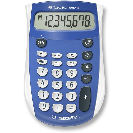 Texas Instruments TI503 SuperView Pocket Calculator - 8 Digits - LCD - Battery Powered - 0.7" Height x 3.1" Width x 4.8" Depth - Blue, Gray - 1 Each