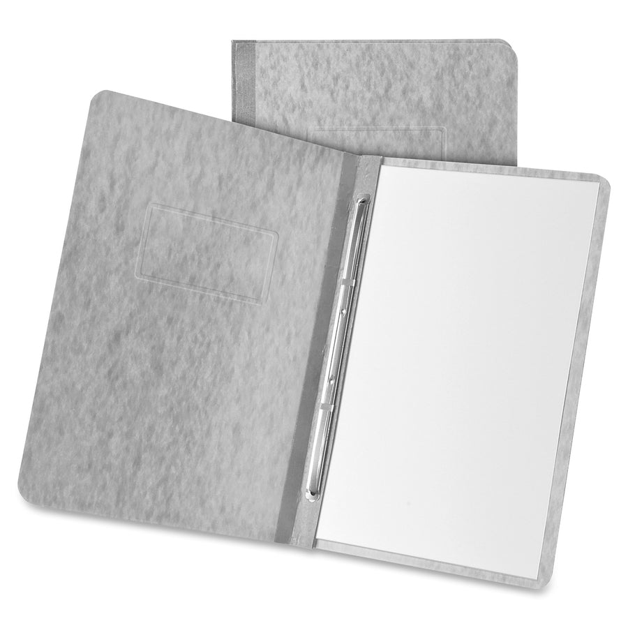 Oxford Letter Report Cover - 8 1/2" x 11" - 3" for Folder - 20 pt. - Pressboard - Gray - Reinforced Hinge, Heavyweight Cover - 65% Recycled - 1 Each
