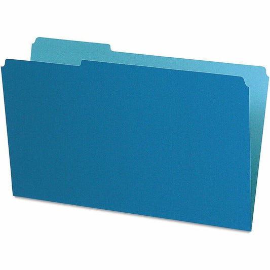 Pendaflex 1/3 Tab Cut Legal Top Tab File Folder - 8 1/2" x 14" - Blue - Acid-free - 0% Recycled - 100 / Box