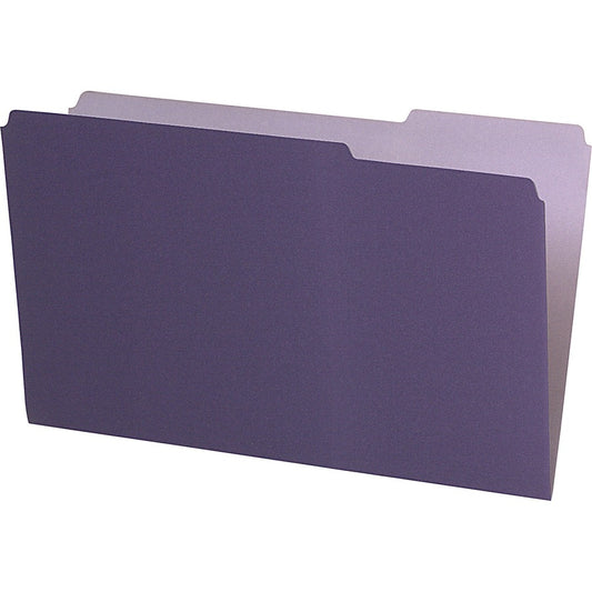 Pendaflex 1/3 Tab Cut Legal Top Tab File Folder - 8 1/2" x 14" - Violet - Acid-free - 10% Recycled - 100 / Box