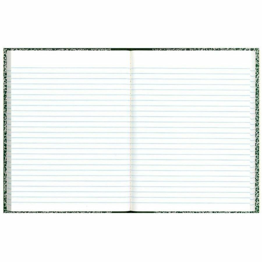 Rediform Center Sewn Lab Notebook - 96 Sheets - Sewn - 7 1/8" x 10 1/8" Sheet Size - White Paper - Green Marble Cover - 1 Each