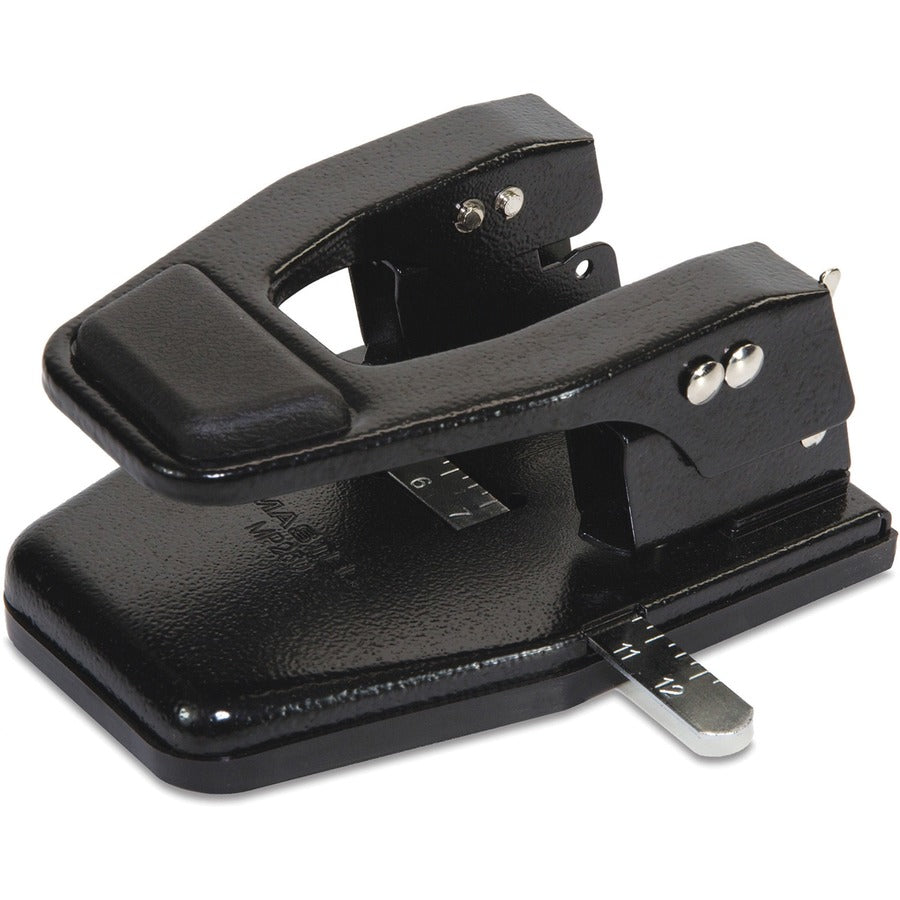 Master MP250 Hole Punch - 2 Punch Head(s) - 40 Sheet of 20lb Paper - 9/32" Punch Size - Round Shape - Steel - 13.8" Width x 12.5" Depth x 9.5" Height - Black