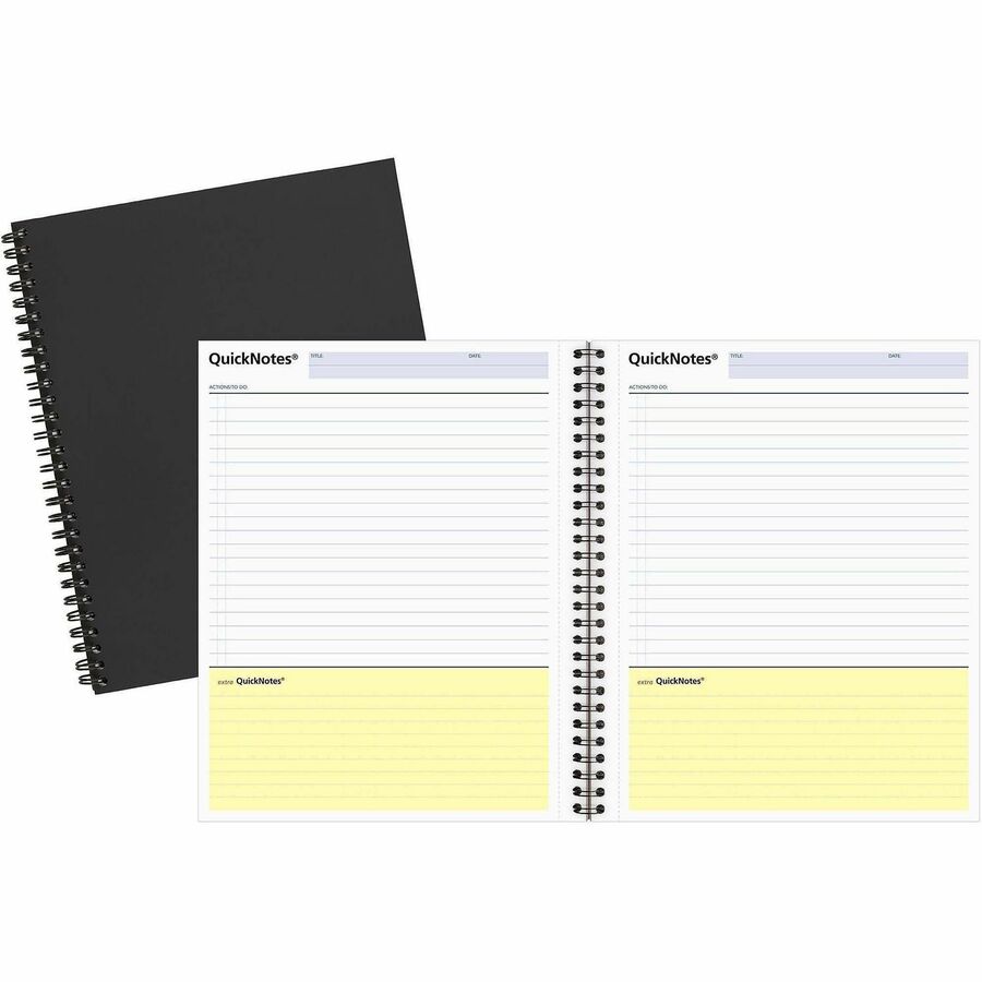 Cambridge QuickNotes Professional Planner Notebook - Action - 8 1/2" x 11" Sheet Size - Spiral Bound - Assorted - Linen - 1 Each