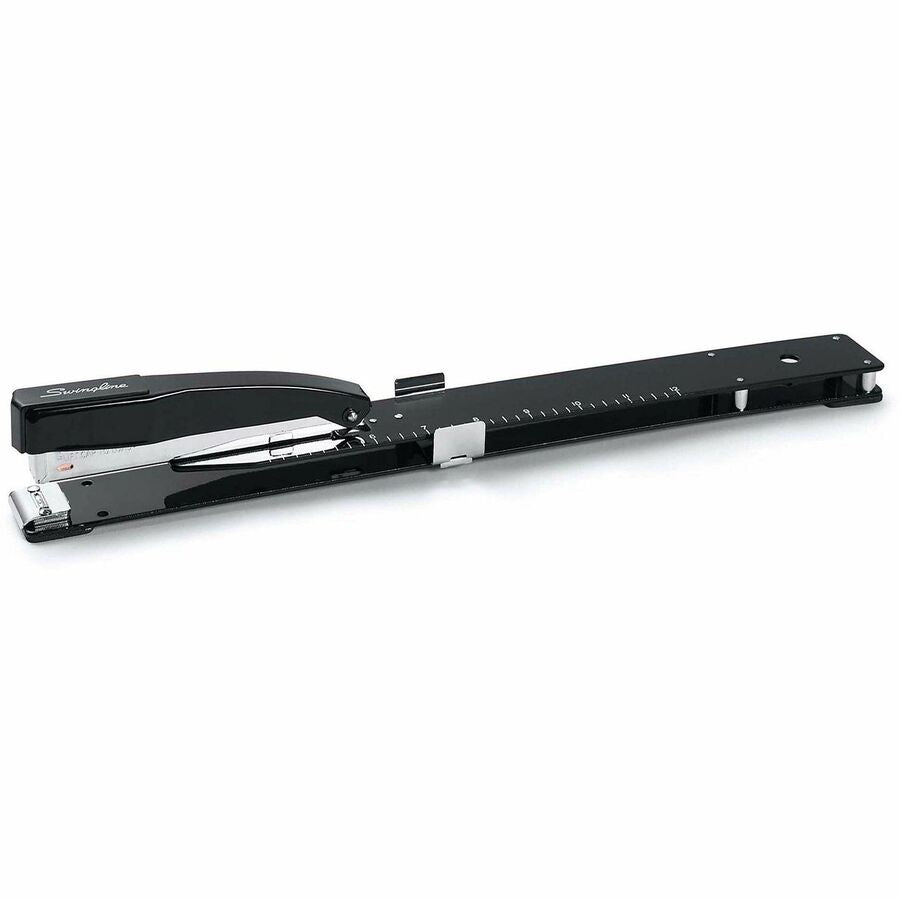 Swingline Long-Reach Stapler - Staples Upto 20 Sheet of 20lb Paper - Holds Upto 210 Staple - Full Strip - Staple Size: 0.25" - Black - Metal - 1 Each