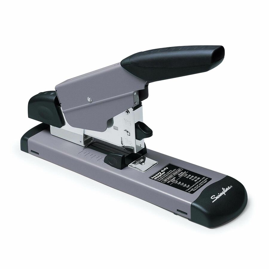 Swingline Heavy-Duty Stapler - Staples Upto 160 Sheet of 20lb Paper - Holds Upto 210 Staple - Full Strip - 2.63" Throat Depth - Gray, Black - 1 Each