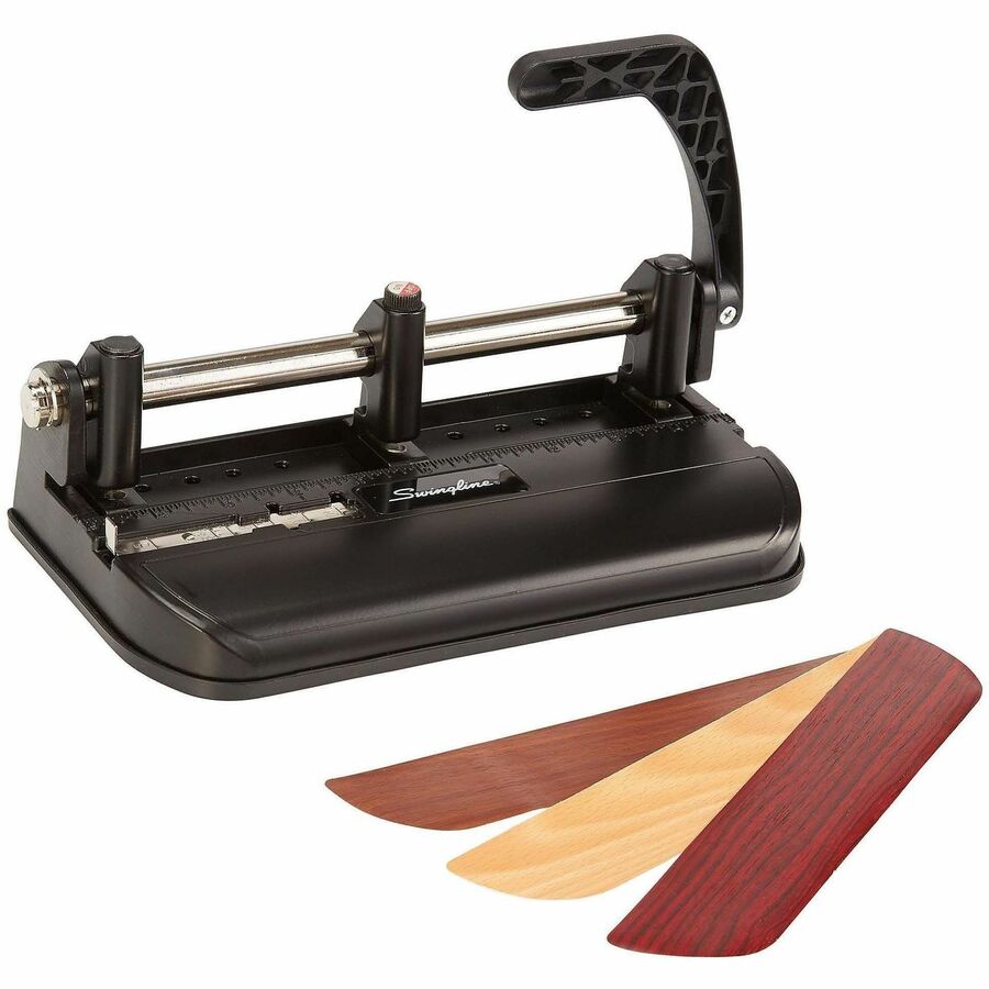 Swingline Lever Handle Heavy-Duty Punch - 7 Punch Head(s) - 32 Sheet - 9/32" , 11/32" , 13/32" Punch Size - Metal - Black