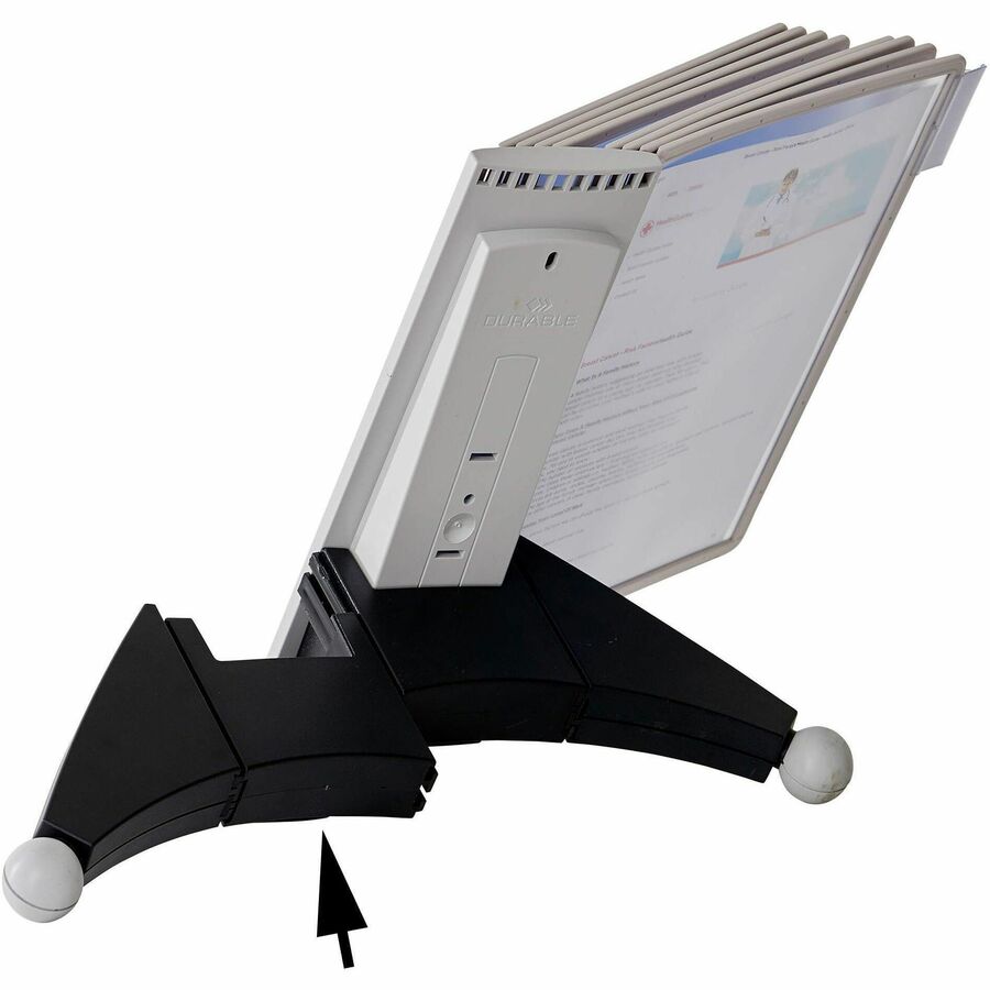 DURABLE Sherpa Desk Extension - Desktop - 10 Panels - Support Letter 8.50" x 11" Media - Expandable - Gray - 1 Each