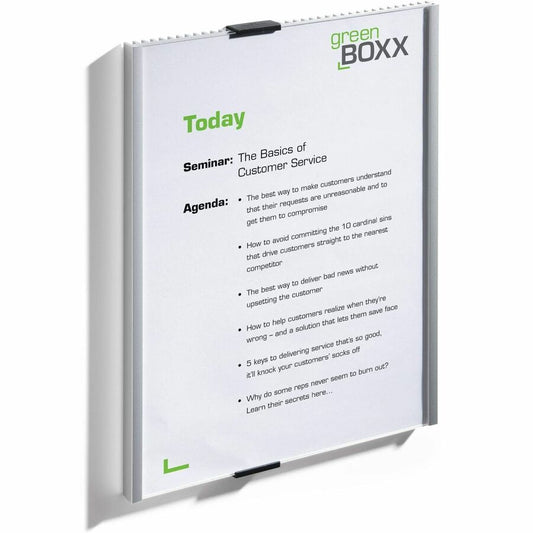 DURABLE Info Sign A4 Size Information Sign - 8.3" Width x 11.7" Height - Rectangular Shape - Wall Mountable, Door-mountable - Anti-glare - Indoor - Acrylic, Aluminum - Silver - 1 Each