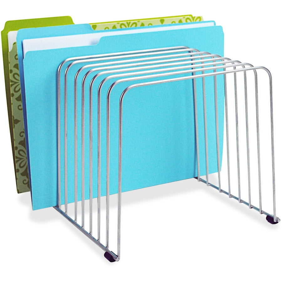 Fellowes Wire File Sorter - 11 Compartment(s) - 11 Divider(s) - 8" Height x 9" Width x 11.38" Depth - Desktop - Silver - Steel - 1 Each