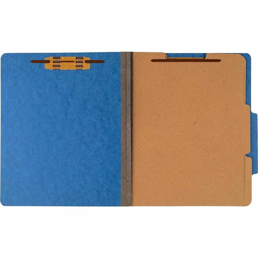 ACCO Letter Classification Folder - 3" Folder Capacity - 8 1/2" x 11" - 6 Fastener - 1" Fastener Capacity - 2 Divider - 6 pt. - Pressboard, Tyvek - Sky Blue - 10 / Box