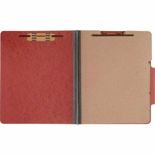 ACCO Letter Classification Folder - 4" Folder Capacity - 8 1/2" x 11" - 8 Fastener - 1" for Folder - 3 Divider - 8 pt. - Pressboard, Tyvek - Earth Red - 10 / Box