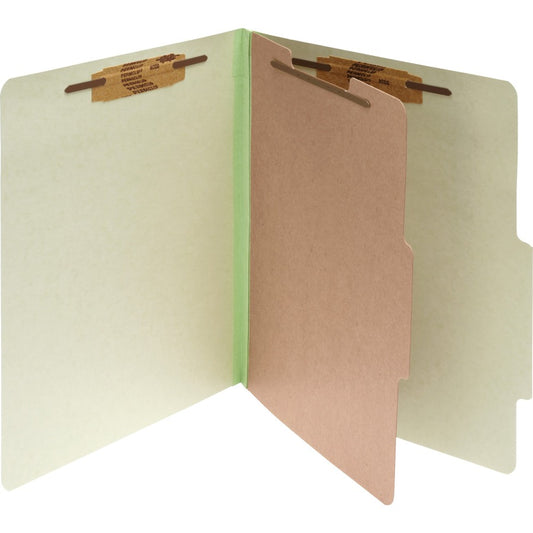 ACCO Legal Classification Folder - 2" Folder Capacity - 8 1/2" x 14" - 4 Fastener - 1" for Folder - 1 Divider - 4 pt. - Pressboard, Tyvek - Leaf Green - 10 / Box