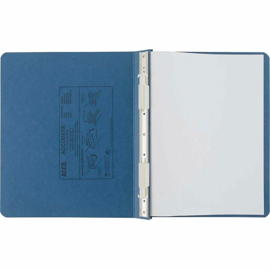 ACCO Presstex Storage Hook Data Binders - 6" Binder Capacity - Letter - 8 1/2" x 11" Sheet Size - Light Blue - Retractable Filing Hooks, Hanging System, Moisture Resistant, Water Resistant - 1 Each