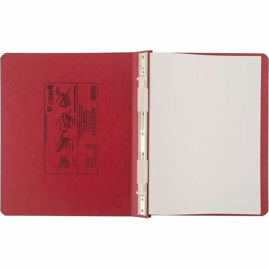 ACCO PRESSTEX Unburst Sheet Covers - 6" Binder Capacity - Letter - 8 1/2" x 11" Sheet Size - Executive Red - Retractable Filing Hooks, Hanging System, Moisture Resistant, Water Resistant - 1 Each