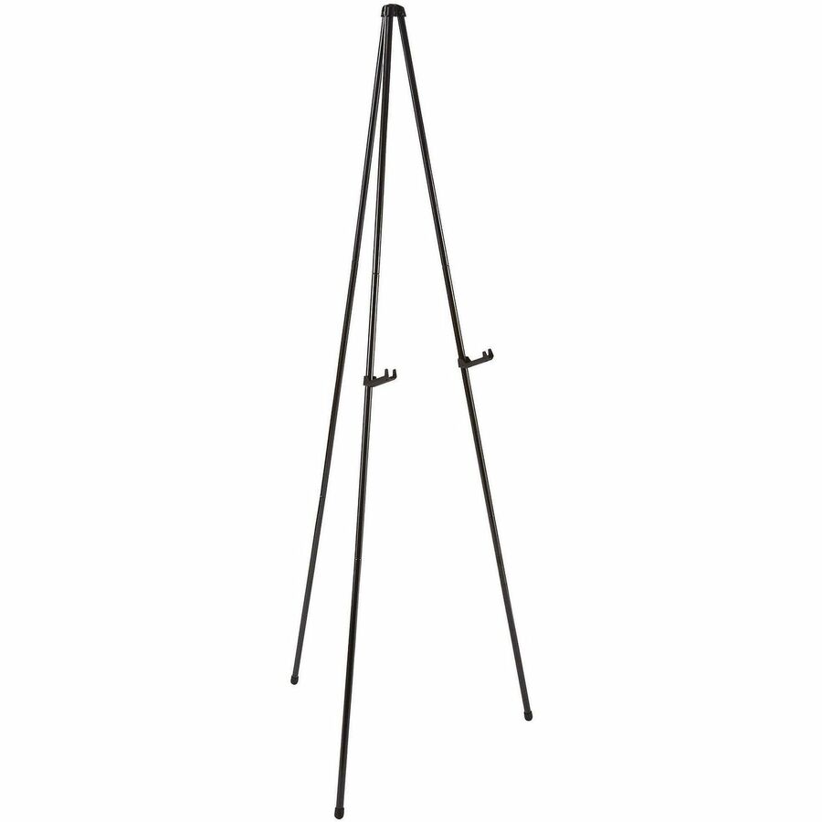 Quartet Heavy-Duty Instant Easel - Tripod Base - 10 lb Load Capacity - 63" Height - Steel, Metal - Black