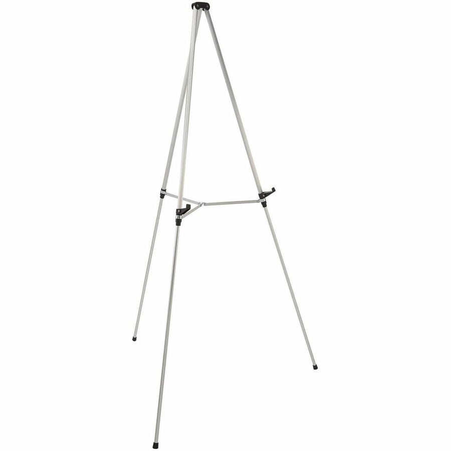 Quartet Lightweight Telescoping Display Easel - 25 lb Load Capacity - 66" Height - Aluminum, Steel, Metal - Silver