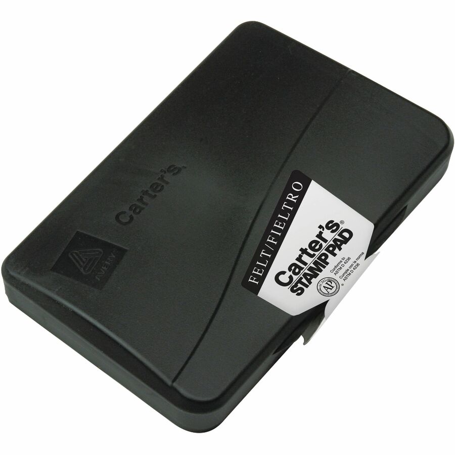 Carter's&reg, Felt Black Stamp Pad, 3.15" x 6.12" (21082) - 3.2" Width x 6.1" Length - Felt Pad - Black Ink - Black - 1 Each