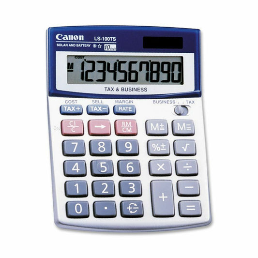Canon LS100TS Desktop Calculator - Auto Power Off - 10 Digits - LCD - Battery/Solar Powered - 4" Height x 5.3" Width x 1.2" Depth - 1 Each