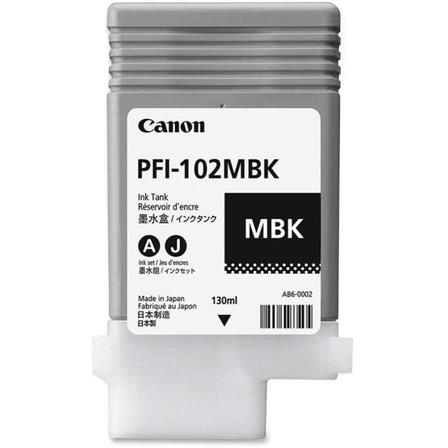 Canon PFI-102MBK Original Inkjet Ink Cartridge - Matte Black - 1 Each - Inkjet - Matte Black - 1 Each