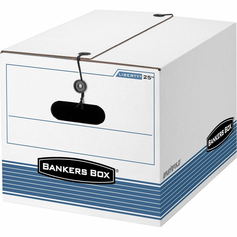 Bankers Box STOR/FILE Storage Boxes - Internal Dimensions: 12" Width x 15.50" Depth x 10.25" Height - External Dimensions: 12.3" Width x 16" Depth x 11" Height - Media Size Supported: Letter, Legal - String/Button Tie Closure - Medium Duty - Double End...