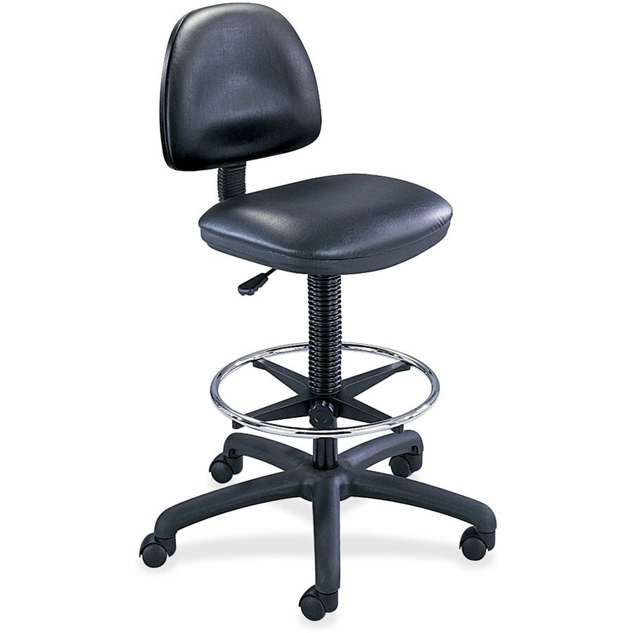 Safco Precision Extended Height Drafting Chair - Vinyl Black Seat Color - Vinyl Seat Material - Black Frame Color - 5-star Base - Black - 1 Each