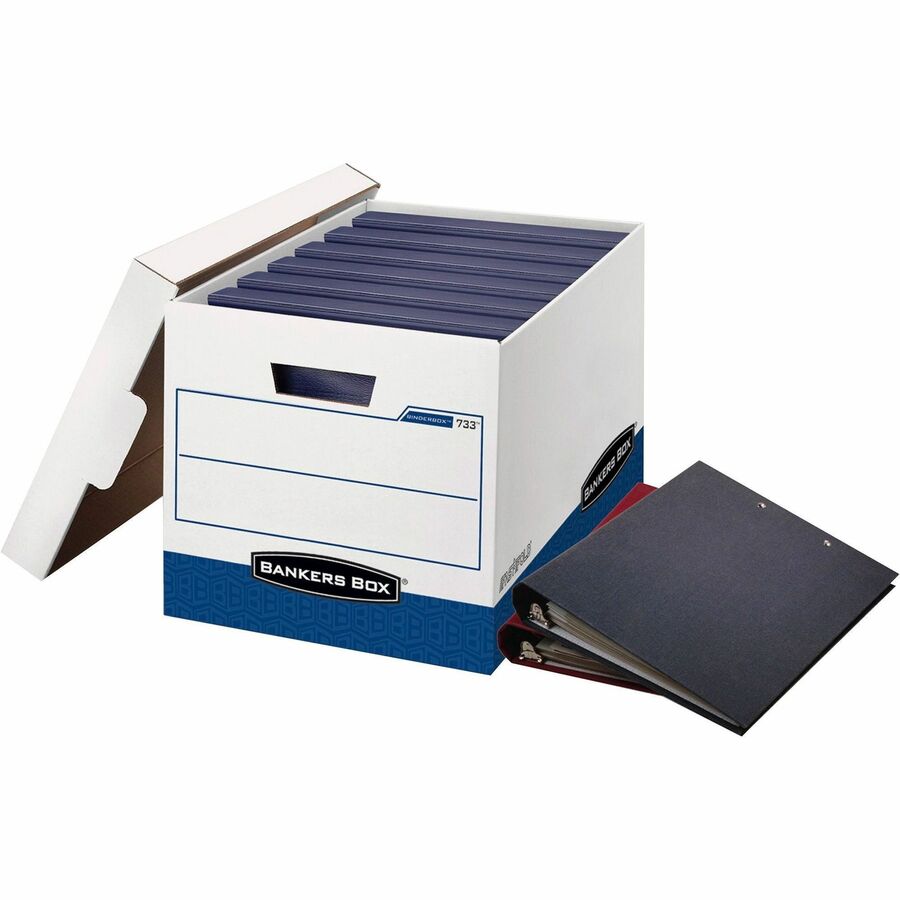 Bankers Box Binderbox Binder Storage Box - Internal Dimensions: 12.25" Width x 18.50" Depth x 12" Height - External Dimensions: 13.1" Width x 20.1" Depth x 12.4" Height - Media Size Supported: Letter, Legal - Lift-off Closure - Heavy Duty - Stackable...
