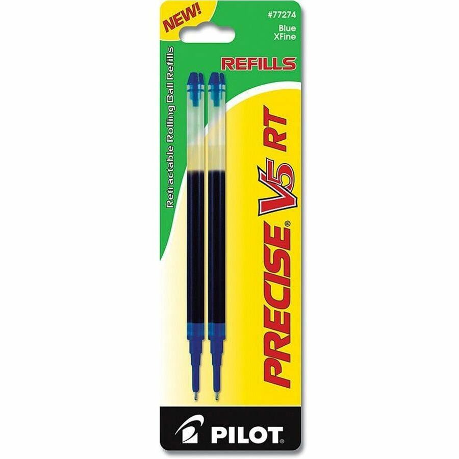 Pilot Precise V5 RT Premium Rolling Ball Pen Refills - 0.50 mm , Extra Fine Point - Blue Ink - 2 / Pack