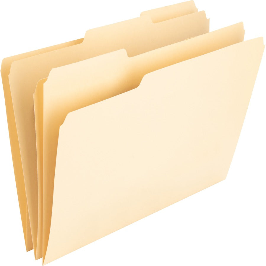 Nature Saver 1/3 Tab Cut Letter Top Tab File Folder - 8 1/2" x 11" - 3/4" Expansion - Top Tab Location - Assorted Tab Position - 11 pt. - 1 Plys - Manila Paper - Manila - 100% Recycled - 100 / Box