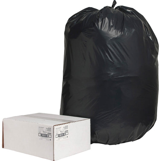 Nature Saver Black Low-density Recycled Can Liners - Extra Large Size - 60 gal Capacity - 58" Length x 38" Width x 2 mil (51 Micron) Thickness - Low Density - Black - Plastic - Cleaning Supplies - 1 Carton