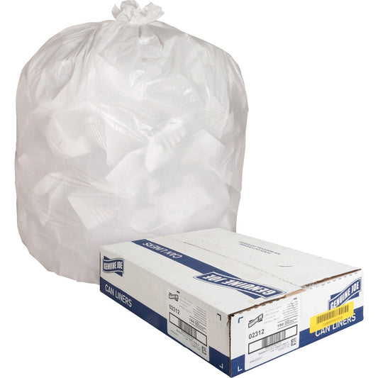 Genuine Joe Heavy-Duty Tall Kitchen Trash Bags - Small Size - 13 gal Capacity - 31" Length x 24" Width x 0.85 mil (22 Micron) Thickness - Low Density - White - Kitchen - Recycled - 150/Box - 1 Carton