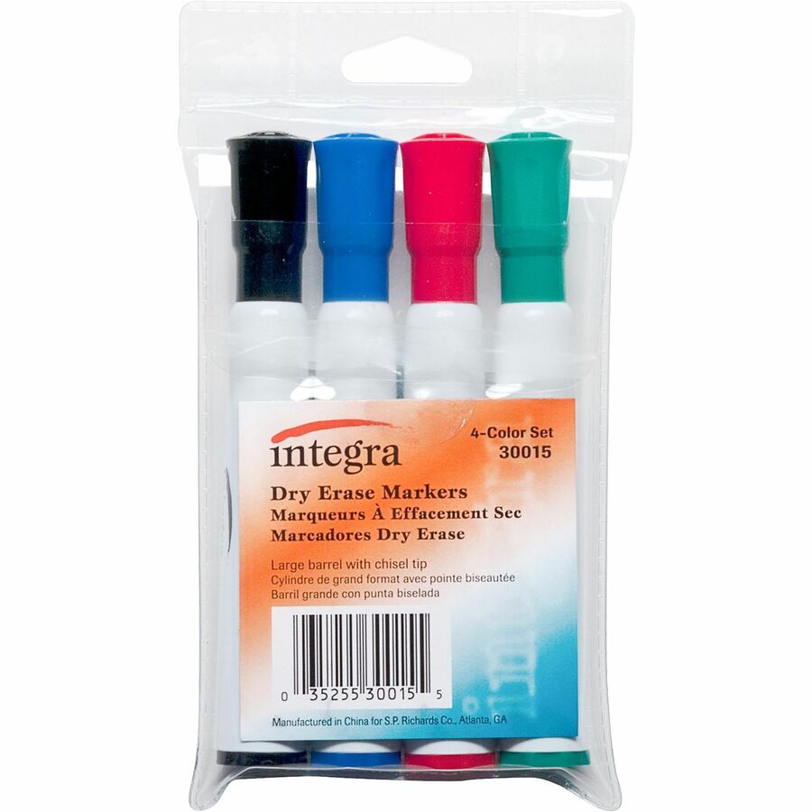 Integra Chisel Point Dry-erase Markers - Assorted Ink - 1 Set
