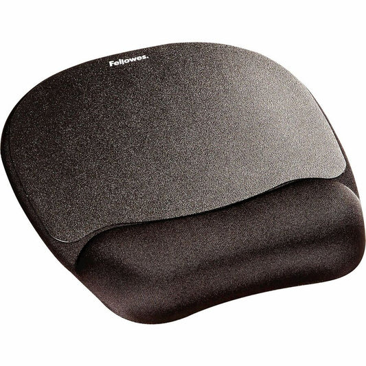 Fellowes Memory Foam Mouse Pad/Wrist Rest - 1" Height x 7.94" Width x 9.25" Depth - Black - Memory Foam - Wear Resistant, Tear Resistant, Skid Proof - 1 Each