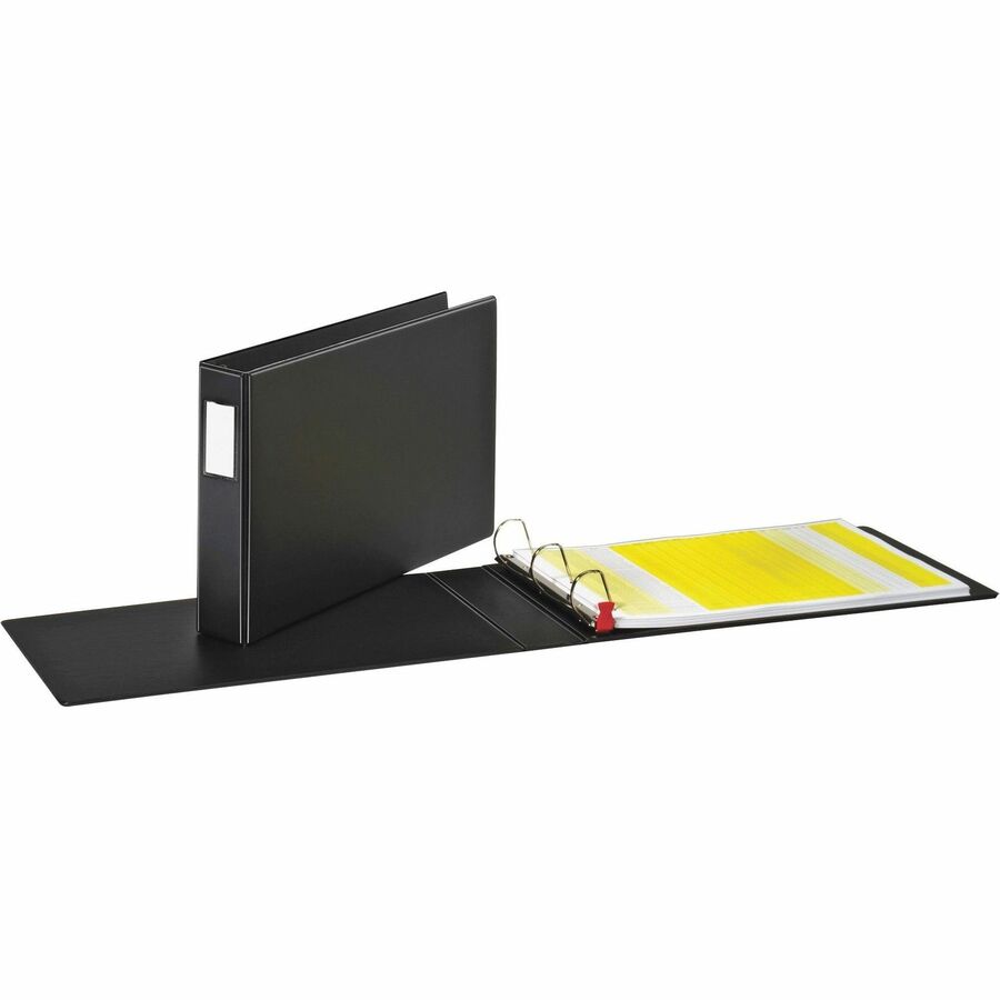 Cardinal&reg, Premier EasyOpen Locking Slant-D Tabloid Binder - 2" Binder Capacity - Tabloid - 11" x 17" Sheet Size - 525 Sheet Capacity - 1 1/2" Spine Width - 3 Ring - Fastener: D-Ring - Pocket: Inside Front & Back - Vinyl - Black - 2.62 lb - Recycled...