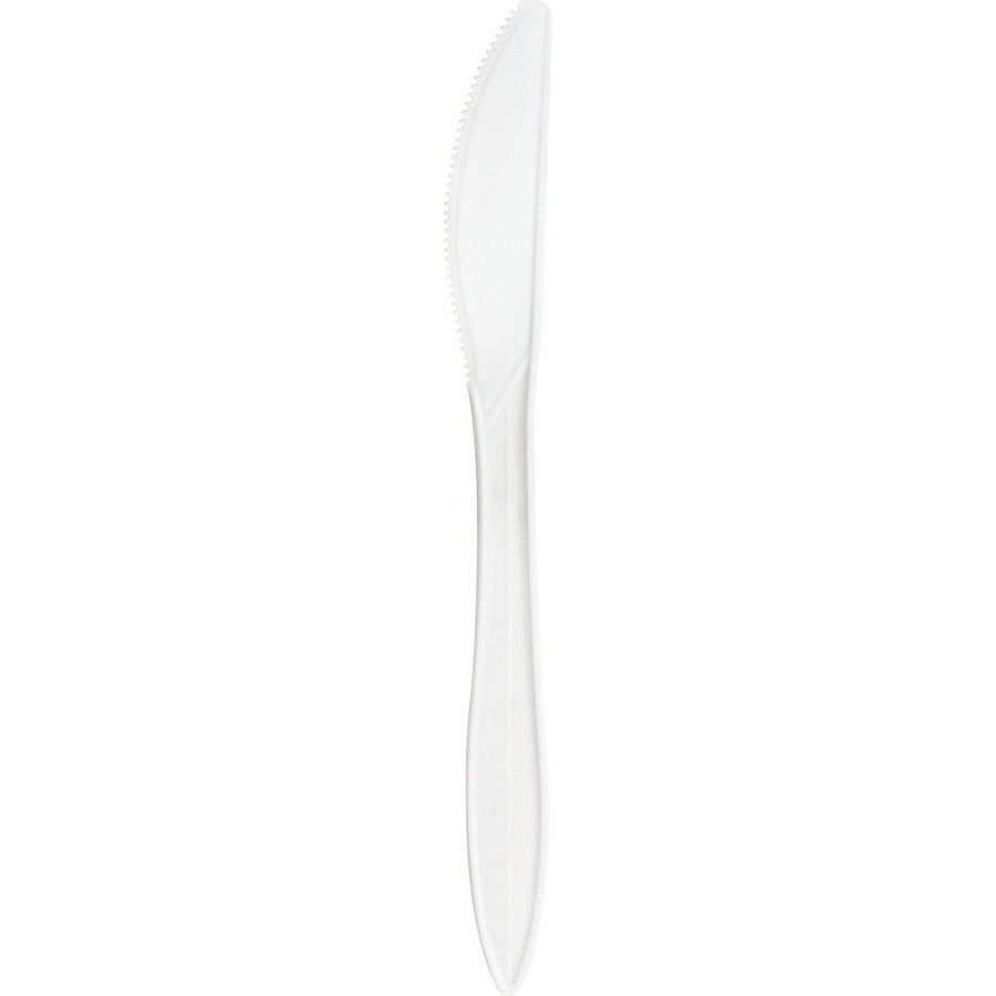 Genuine Joe Medium-weight Knives - Polypropylene - White - 1000 / Carton