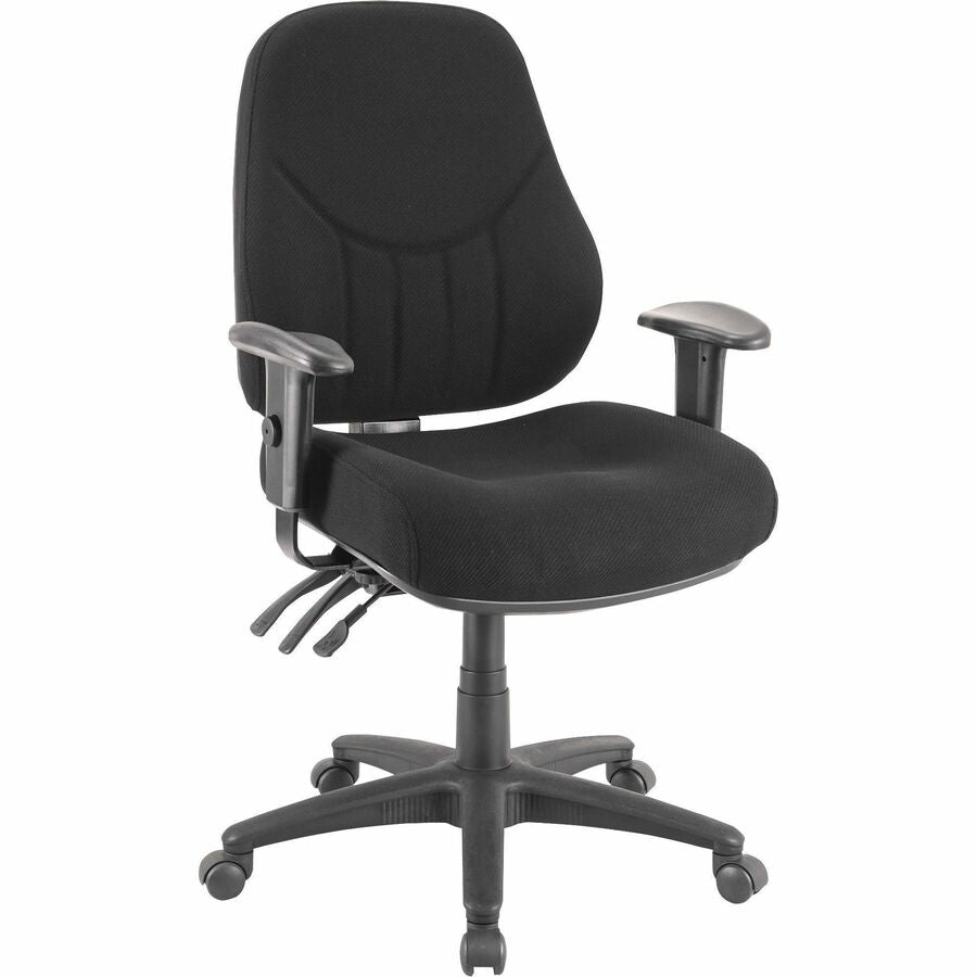 Lorell Bailey High-Back Multi-Task Chair - Black Seat Color - Acrylic Seat Material - Black Frame Color - 1 Each