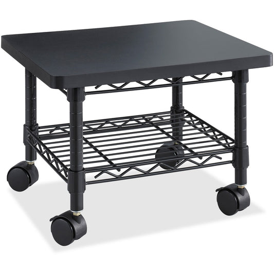 Safco Under Desk Printer/Fax Stand - 300 lb Load Capacity - 13.50" Height x 19" Width x 16" Depth - Floor - Laminate, Powder Coated - Steel - Black - Sturdy, Mobility