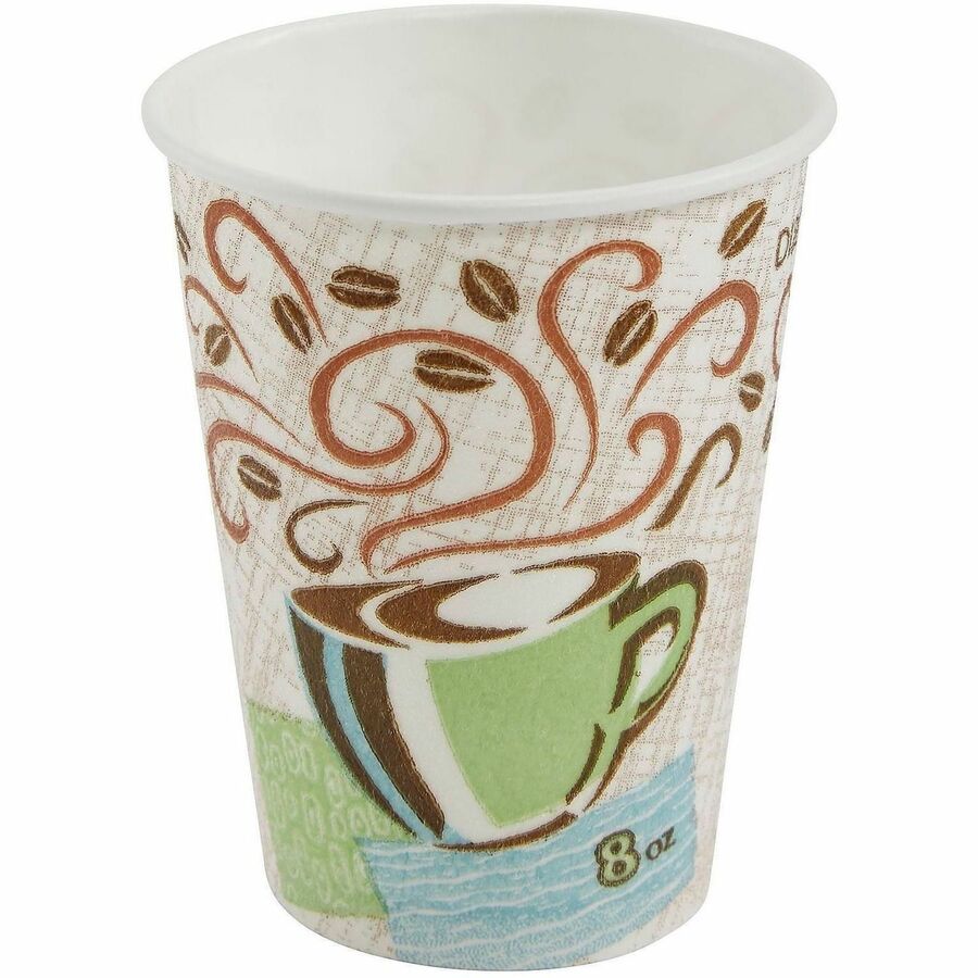 Dixie PerfecTouch 8 oz Insulated Paper Hot Coffee Cups by GP Pro - 8 fl oz - Paper - Hot Drink, Coffee - 25/Pack - 20 / Carton